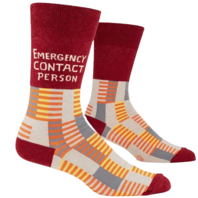 Blue Q - Chaussettes Emergency Contact Person - taille 40-46 (hommes)