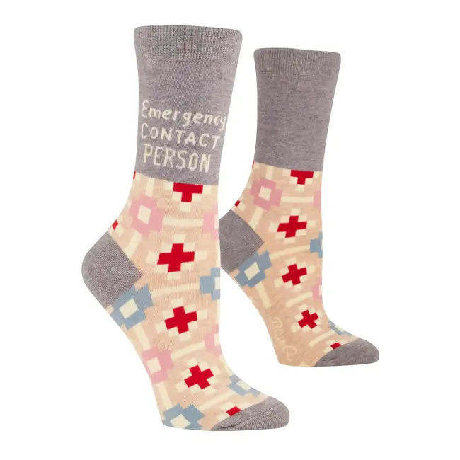 Blue Q - Chaussettes   Emergency Contact Person - taille 36-41 (femmes)