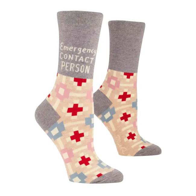 Blue Q - Socks  Emergency Contact Person - size 36-41 (women)