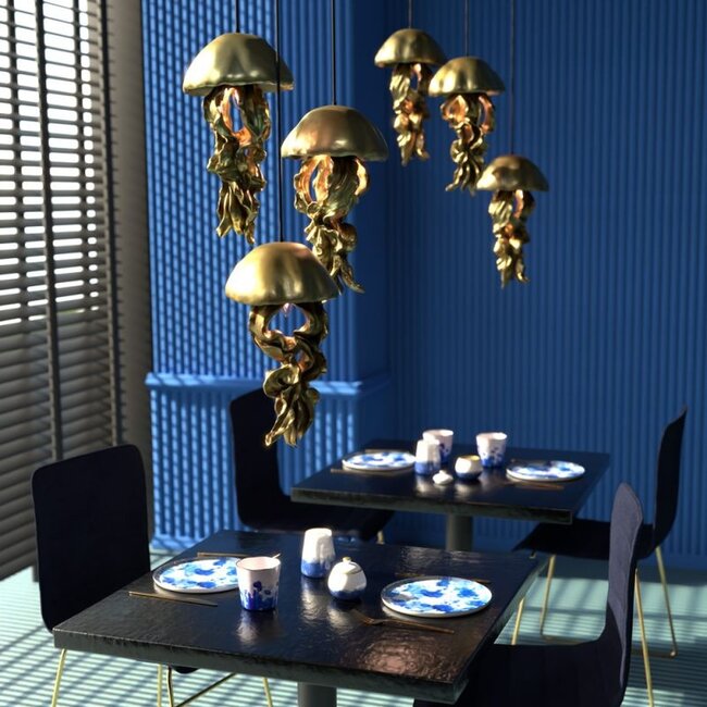 Werner Voß Werns - Ceiling Light - Animal Lamp Jellyfish Ava - gold