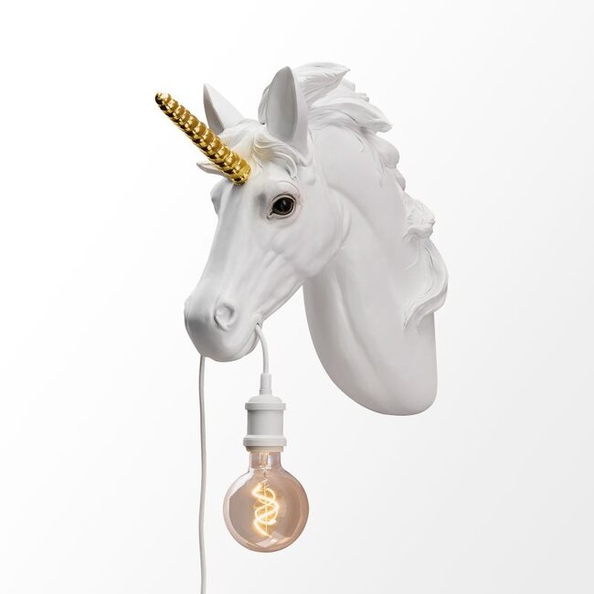 Werner Voß Werns - Wandlamp - Dierenlamp - Eenhoorn Hugh - wit/goud