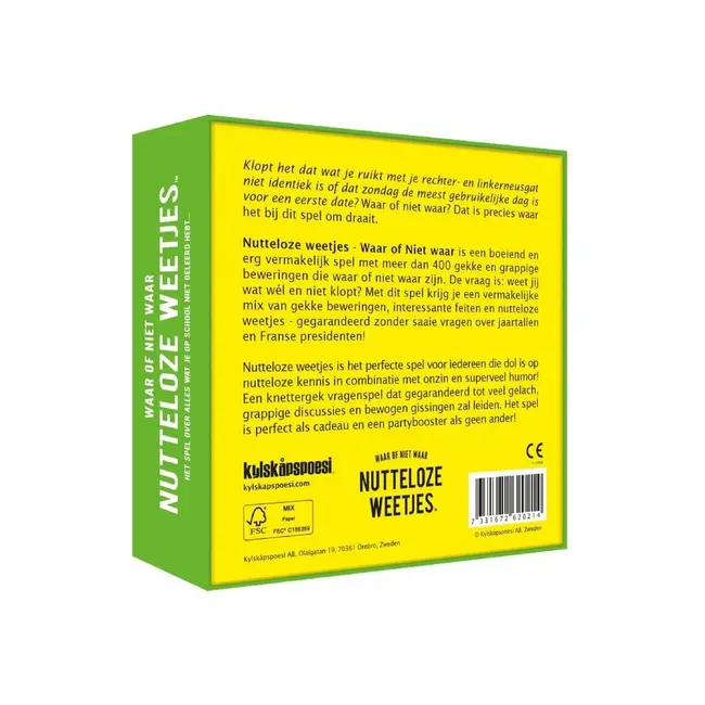 Party Game Nutteloze Weetjes - version Waar of Niet Waar