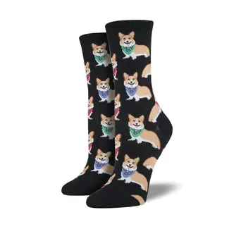 SockSmith Socks Corgi Black - women