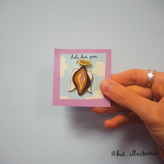 KUT.illustraties - Pin Heiliger Muschi