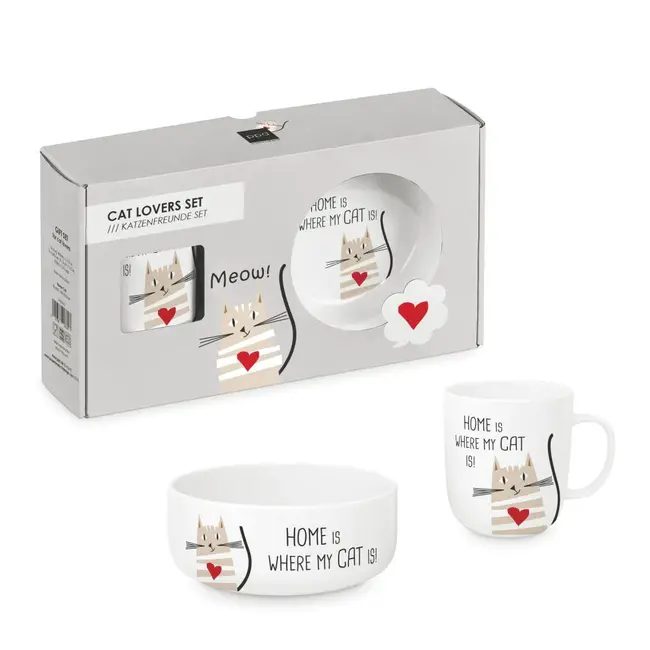 ppd - Cup & Bowl Home Is Where My Cat Is - Cat Lovers Set