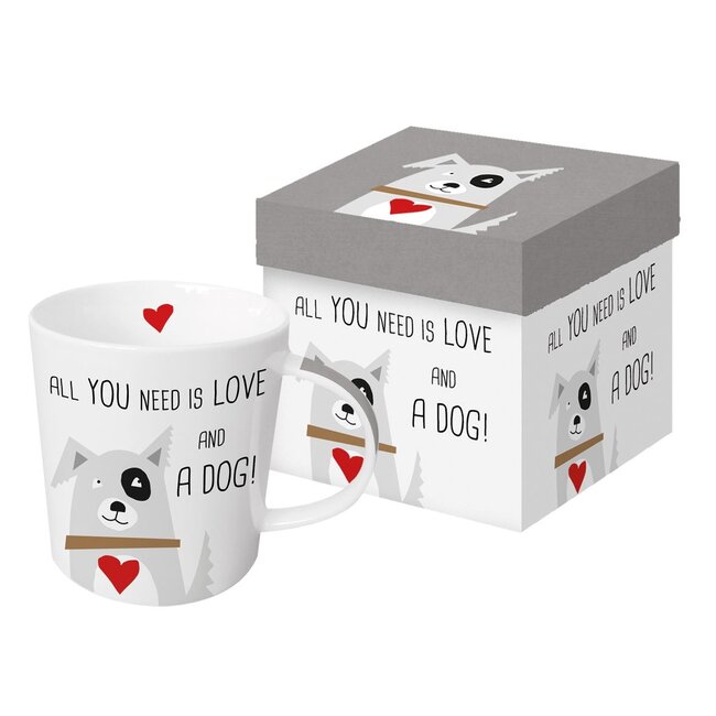 ppd - Beker All You Need Is Love And A Dog - voor elke hondenvriend