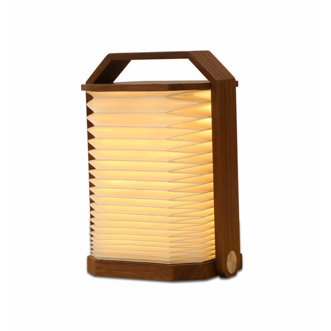 Gingko - Lampe Smart Origami - noyer