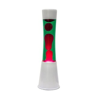 Fisura Lampe à Lave  - verte avec lave rouge - base blanche