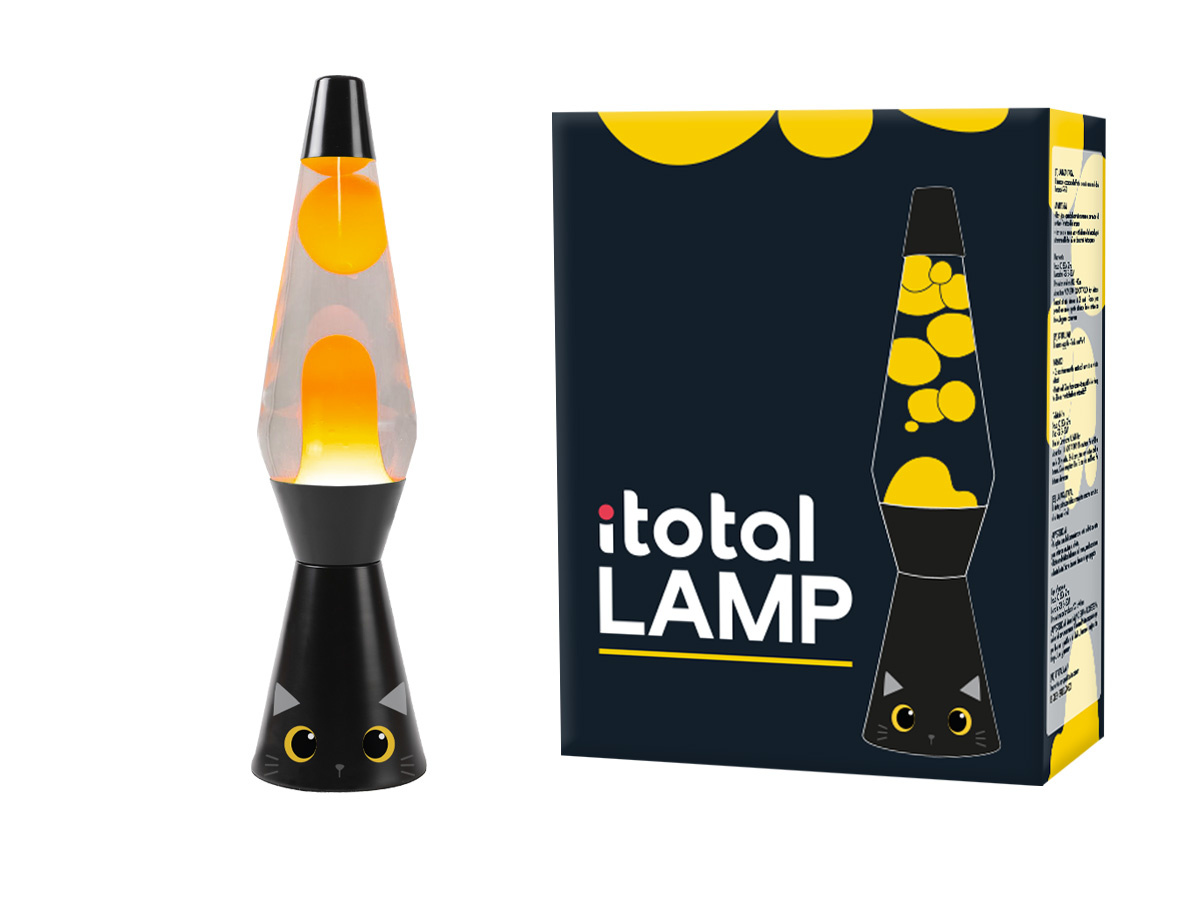 Lampe à Poser Itotal XL2200 Lampe à Lave Avec Base Argentée, Liquide Transparent Et Cire Blanche