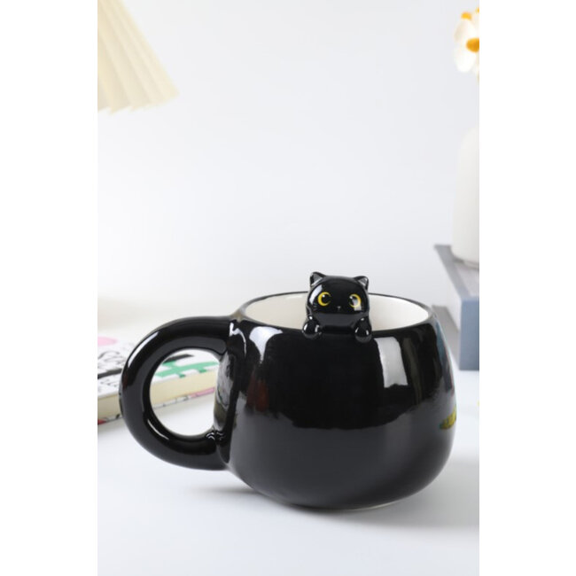 i-total - Beker Charm - Zwarte Kat