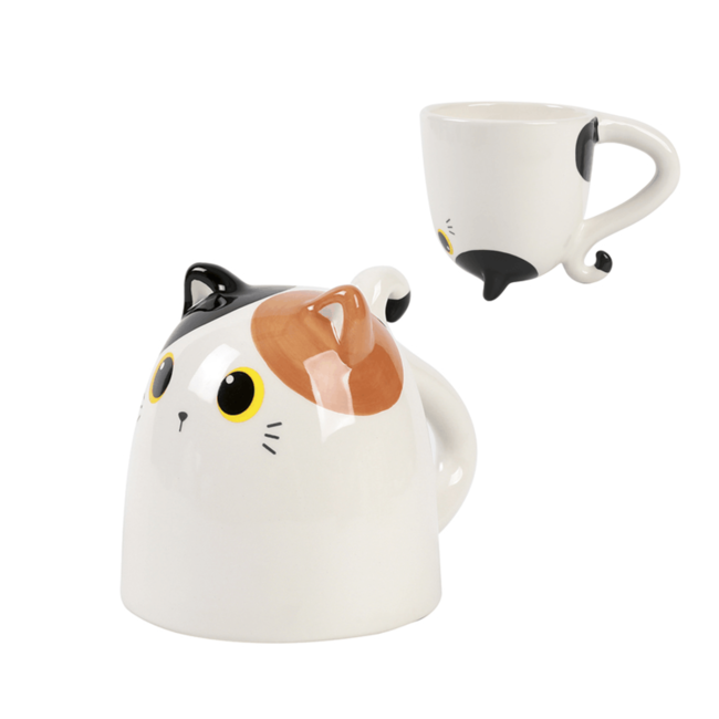 i-total - Mug Up & Down - White Cat