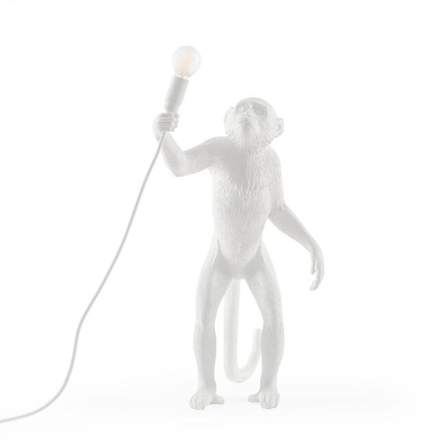 Seletti The Monkey Lamp - debout - blanc