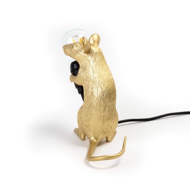 Seletti - Lampe Souris Mac - souris assise - doré