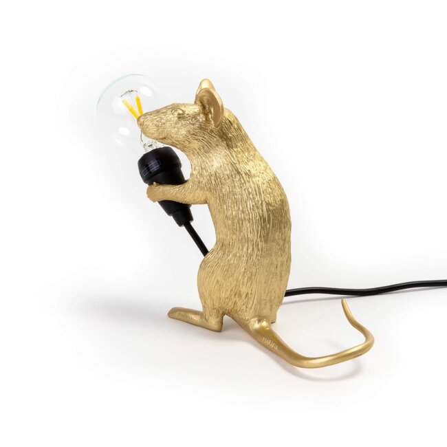 Seletti - Mouse Lamp Mac - sitting mouse - gold