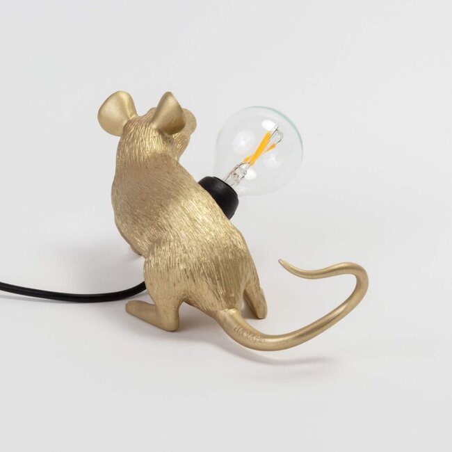 Seletti - Lampe Souris Mac - souris assise - doré