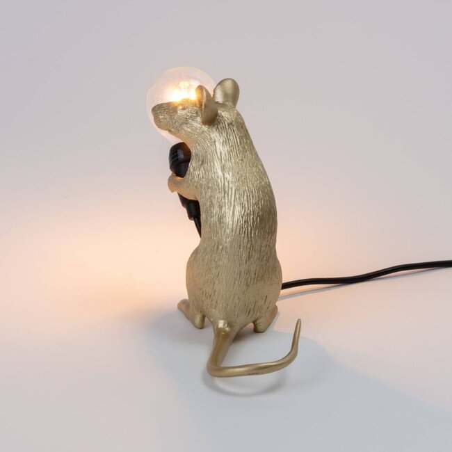 Seletti - Lampe Souris Mac - souris assise - doré