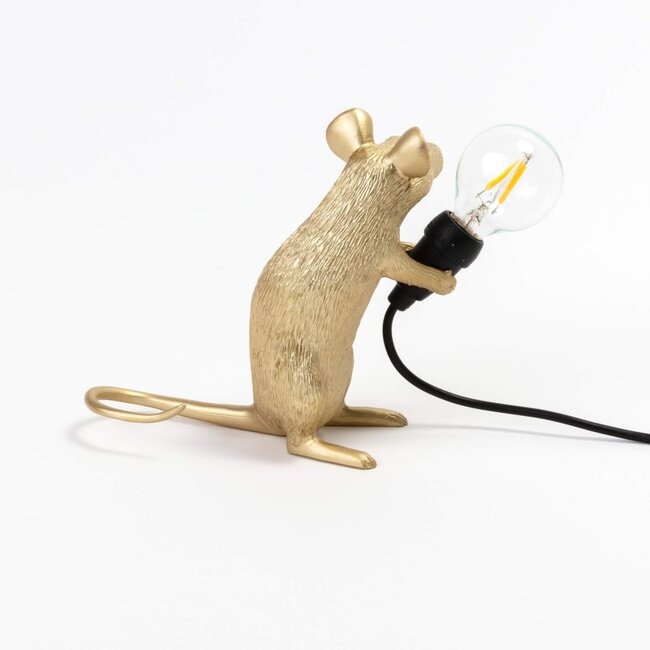 Seletti - Mouse Lamp Mac - sitting mouse - gold