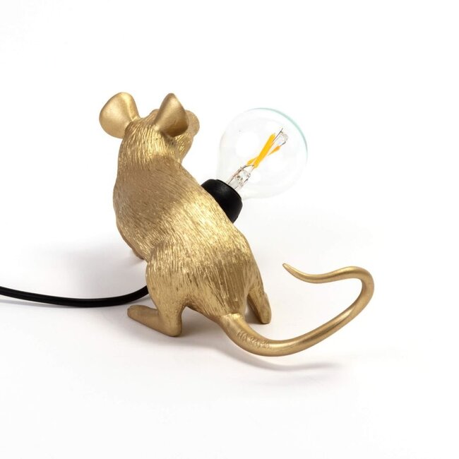 Seletti - Mouse Lamp Lop - lying down mouse - gold