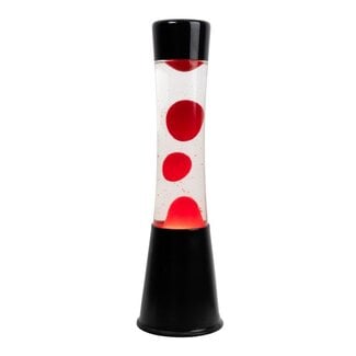 Fisura Lava Lamp -  transparent liquid - red lava - black base