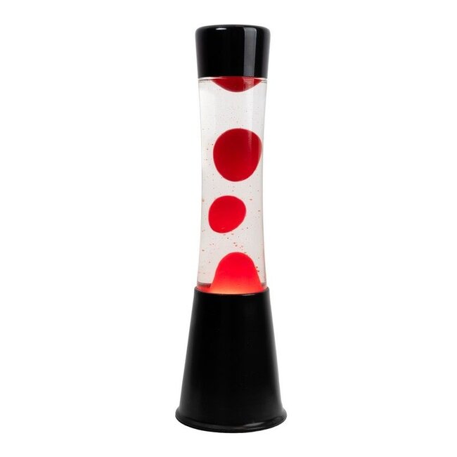 Fisura Lava Lamp -  transparent liquid - red lava - black base