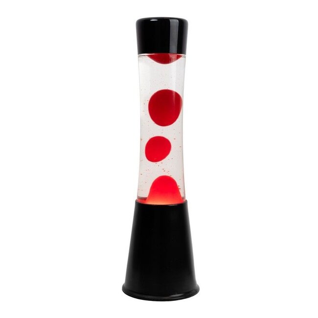 Fisura - Lava Lamp - transparent liquid - red lava - black base