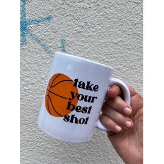 Urban Merch Tasse à Café Basket-ball 'take your best shot'