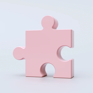 Fluid Market Vase Puzzle Piece - pink