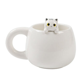 i-total Beker Charm - Witte Kat