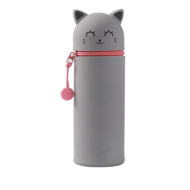 i-total Pencil Case Grey Cat