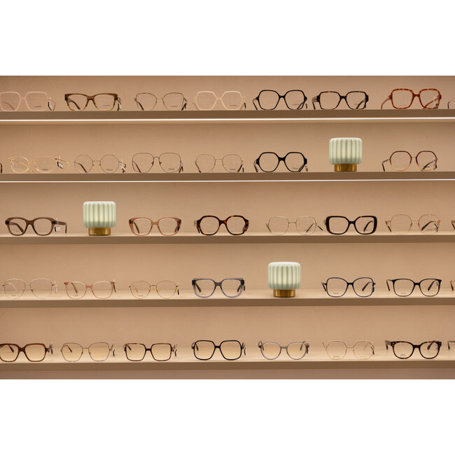 Atelier Pierre - Tafellamp - Sfeerlamp Dentelles 9 Pistache - gouden voet - set van 3 - oplaadbaar - dimbaar