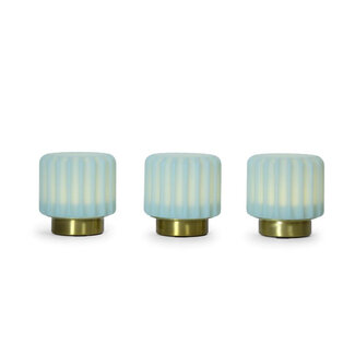 Atelier Pierre Lampe de Table Dentelles 9 Pistache - doré - lot de 3