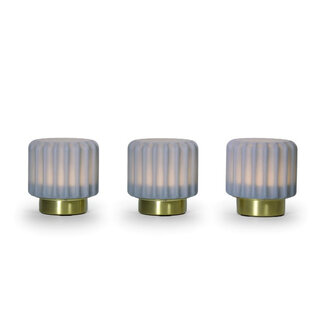 Atelier Pierre Lampe de Table Dentelles 9 Blueberry - doré - lot de 3