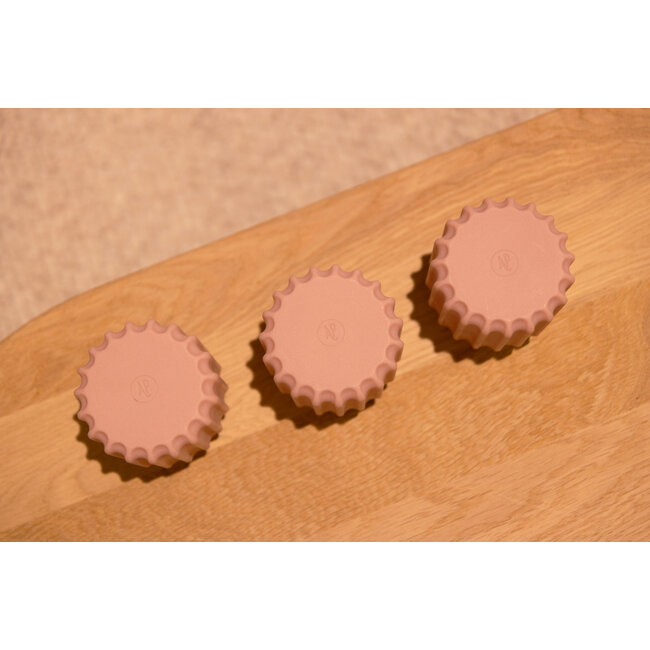 Atelier Pierre - Tischlampe - Stimmungslampe Dentelles 9 Fraise - goldene Basis - 3er-Set - wiederaufladbar - dimmbar