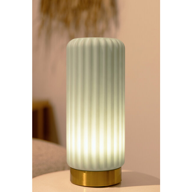 Atelier Pierre - Tischlampe - Stimmungslampe Dentelles 29 Pistazien - gold - wiederaufladbar - dimmbar