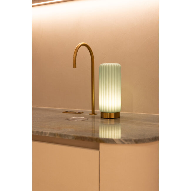 Atelier Pierre - Tischlampe - Stimmungslampe Dentelles 29 Pistazien - gold - wiederaufladbar - dimmbar