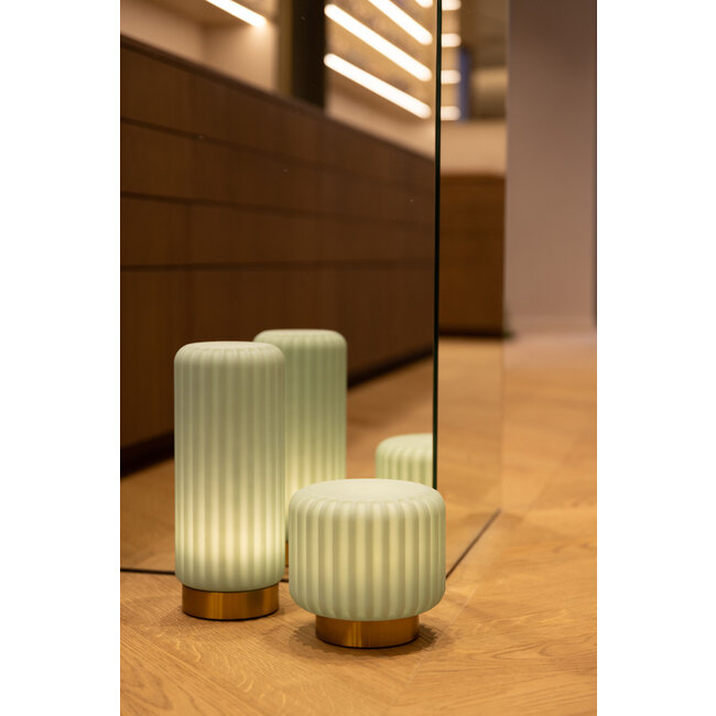 Atelier Pierre - Tischlampe - Stimmungslampe Dentelles 29 Pistazien - gold - wiederaufladbar - dimmbar