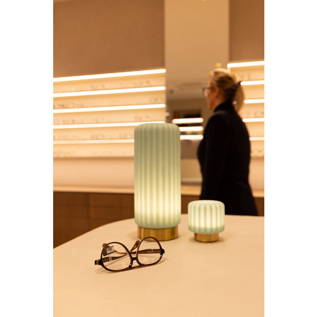 Atelier Pierre - Tischlampe - Stimmungslampe Dentelles 29 Pistazien - gold - wiederaufladbar - dimmbar