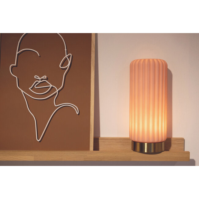 Atelier Pierre - Table lamp - Mood Light Dentelles 29 Fraise - gold - rechargeable - dimmable