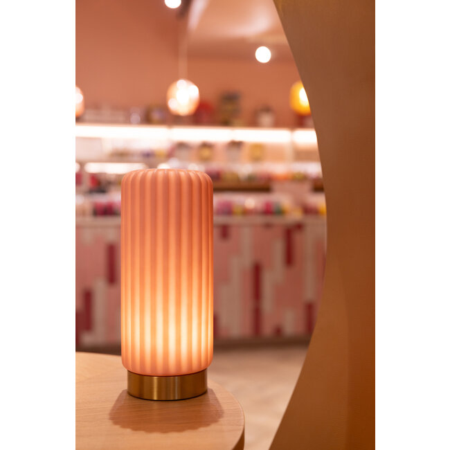 Atelier Pierre - Table lamp - Mood Light Dentelles 29 Fraise - gold - rechargeable - dimmable