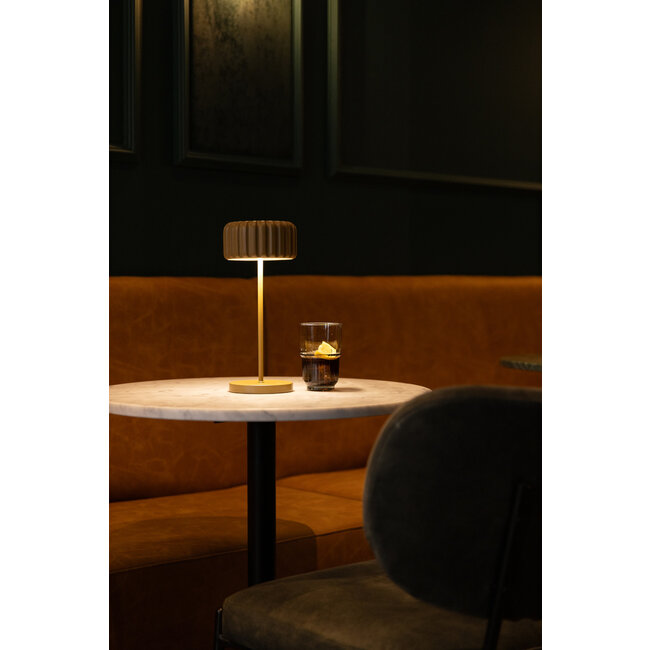 Atelier Pierre - Lampe de Table Dentelles Bistro - argile - intérieur & extérieur