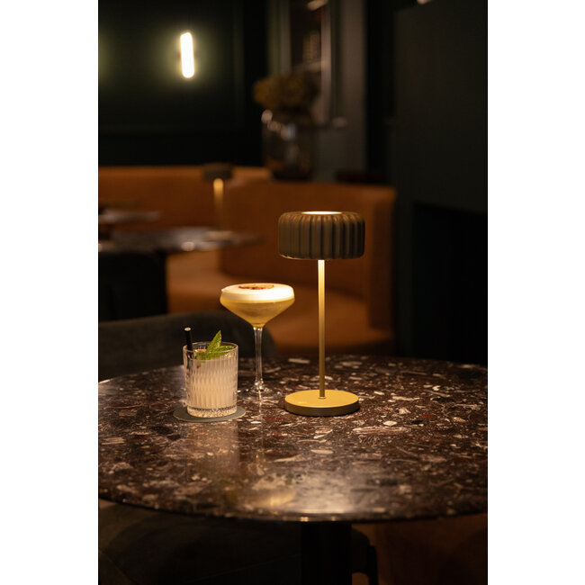 Atelier Pierre - Lampe de Table Dentelles Bistro - argile - intérieur & extérieur