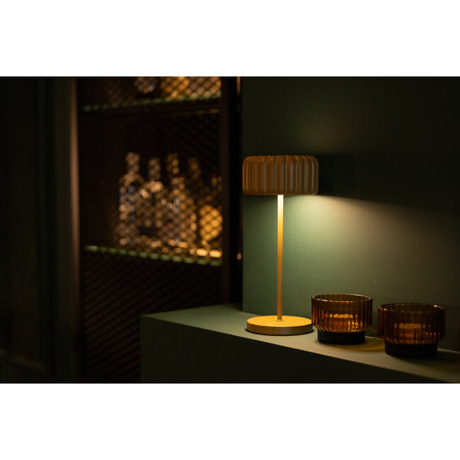 Atelier Pierre - Lampe de Table Dentelles Bistro - argile - intérieur & extérieur