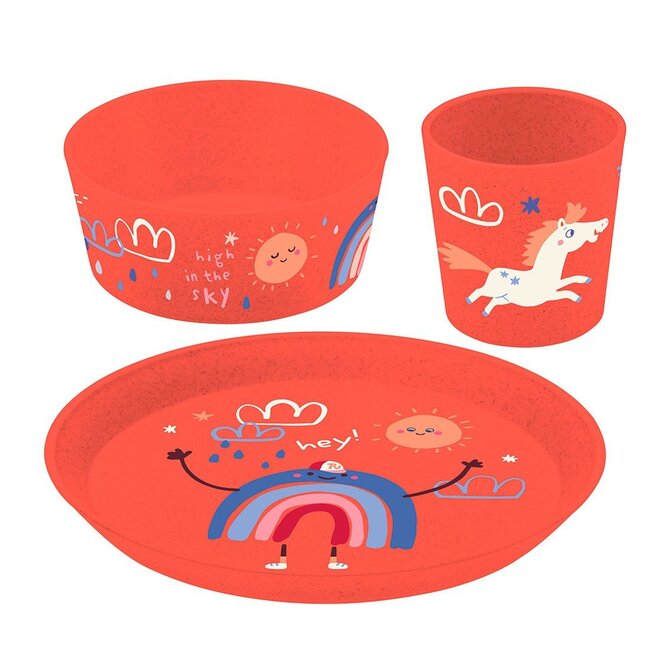 Koziol - Kids Set Vaisselle Enfant Dreams - 3 pièces - Assiette, Bol et Tasse