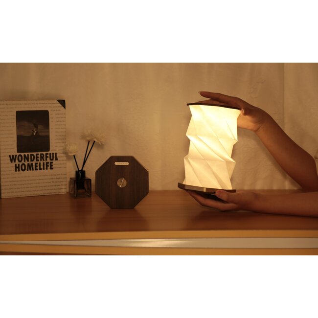 Gingko - Lampe Twist Hexagon - noyer