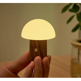 Gingko Super Mini Alice Mushroom Lamp - walnut