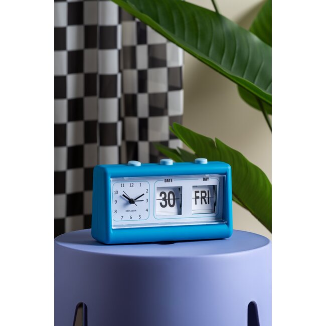 Karlsson - Réveil & Calendrier Data Flip - bleu