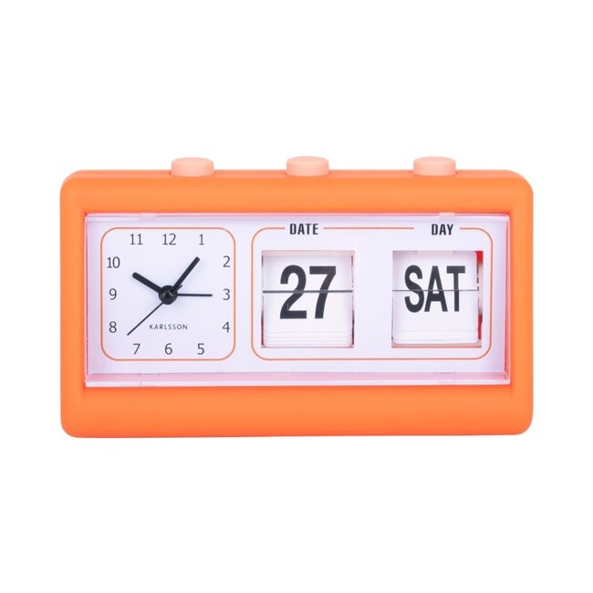 Karlsson Wecker & Kalender Data Flip - orange