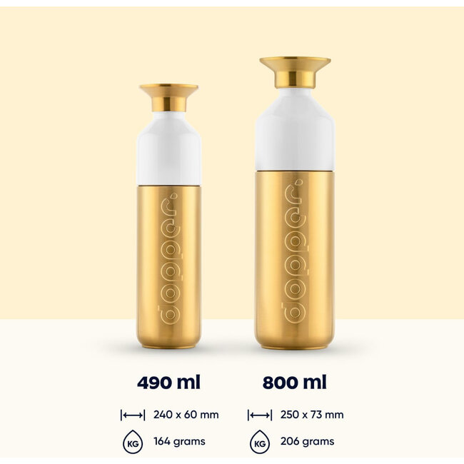 Wasserflasche Dopper Steel 490 ml - gold