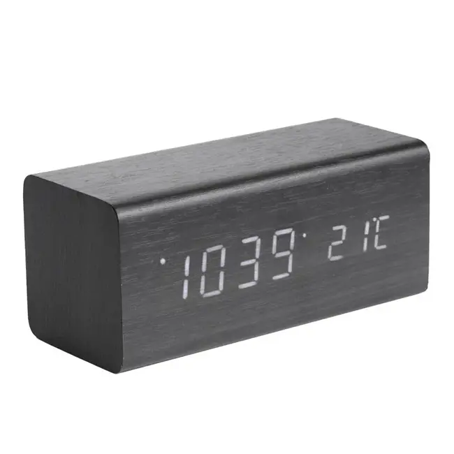 Karlsson - Alarm Clock Block  - black - LED
