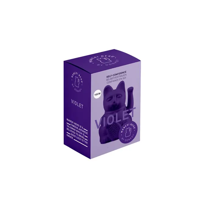 Donkey - Waving Lucky Cat Mini Maneki-Neko - violet